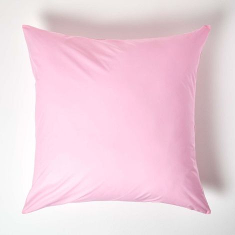 HOMESCAPES Kopfkissenbezug Fadendichte 200 Rosa, 80 x 80 cm