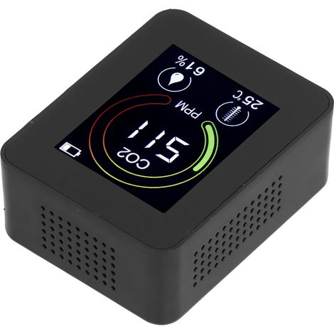 Détecteur de dioxyde de carbone intelligent 3 en 1 ZN-AZ-2CO1, moniteur de qualité de l'air infrarouge multifonctionnel, noir