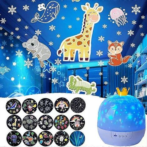Fantasievoller Kreativprojektor, 360° drehbar, 15 verschiedene Projektionsmotive, Sternenhimmel, Galaxie, LED-Projektor, Nachtlicht, ideales Geburtstagsgeschenk für Kinder (1/4)