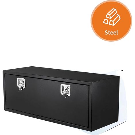 Caja de herramientas para debajo del camión, construcción de acero resistente, cerradura con manija en T, 24 pulgadas (1/2)