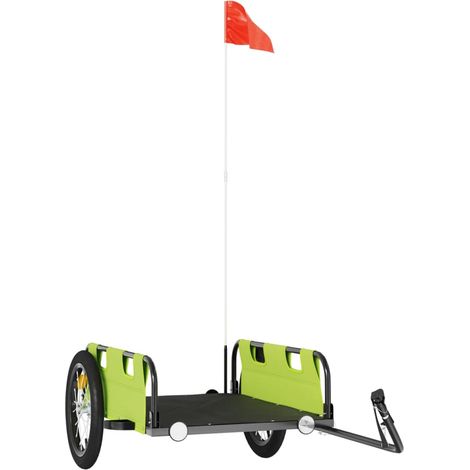Remorque de vélo vert tissu oxford et fer CFW25615 (1/5)