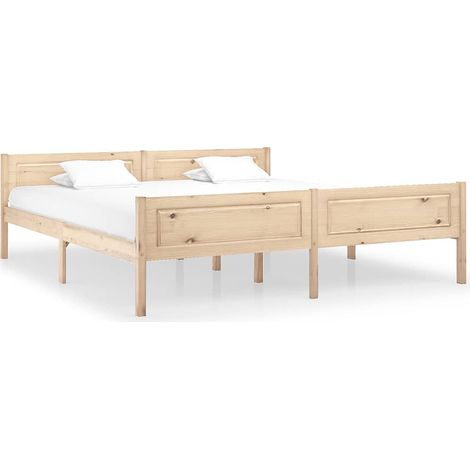 vidaXL Estructura de cama sin colchón madera maciza de pino 180x200 cm (1/5)