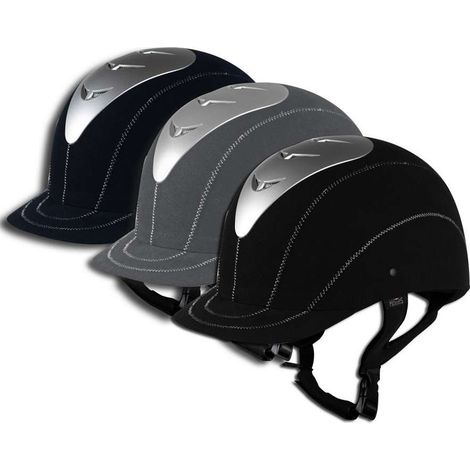 Casco da equitazione Innovation ricoperto in microfibra con sistema di ventilazione : 58 cm, Grigio (1/4)