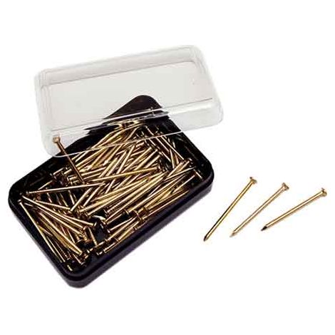 PUNTAS PARA GANCHOS DE CUADROS LATONADAS 25 mm - caja de 100