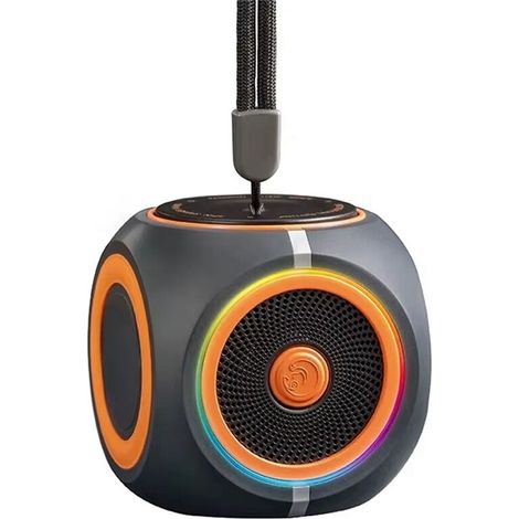 Tragbarer Bluetooth-Lautsprecher mit Gyroskop, RGB-Beleuchtung, Mini-Subwoofer und Stressabbau-Spielzeug eine coole Geschenkidee schwarz.