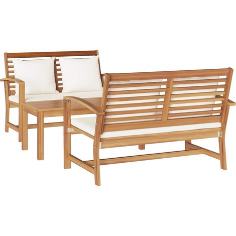 Maison Exclusive - Gartensofa-set 3 pcs Natur Massivholz Teak
