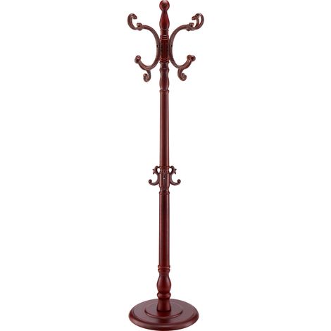 Mophorn Portemanteau sur Pied Autoportant avec Base Stable, 11 Crochets, Porte-Manteau en Bois pour Entrée, Chambre, Salon, Idéal pour Suspendre Manteaux, Chapeaux, Vestes, Écharpes et Sacs