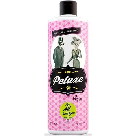 Shampoo per animali Petuxe. Shampoo vegano per cani. Shampoo per gatti. Tutte le corse. Tutti i tipi di capelli - Vegani. Lavaggio profondo. con Vitamina E - 500 ml (1/5)
