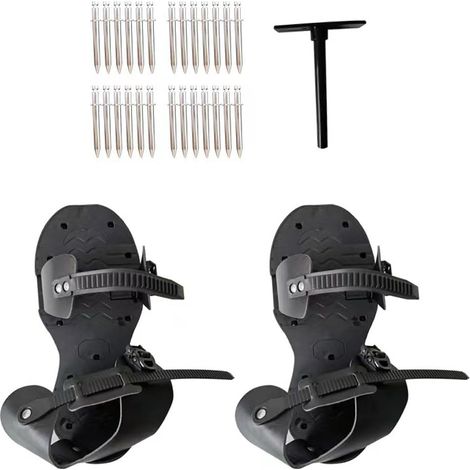 Aérateur de pelouse pour gazon avec boucle fixe réglable, aérateur de pelouse robuste pour jardin et cour, pelle en acier inoxydable incluse (1/5)