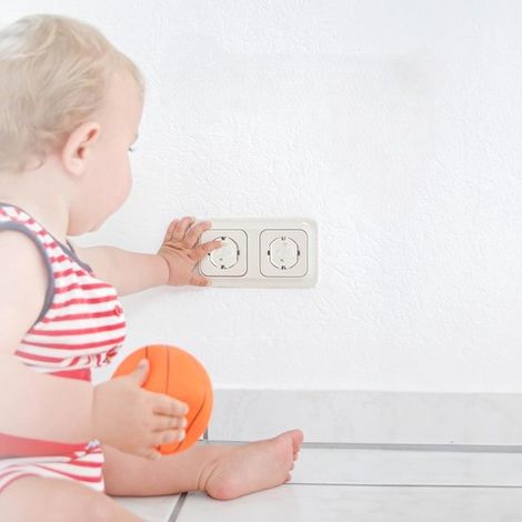Cache-prise - protection de prise - protection de prise - Cache-prise à l'épreuve des enfants - Sécurité de la maison - Serrure de sécurité bébé - Protection contre les chocs électriques - mécanisme t (1/4)