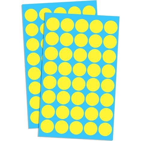 1050 étiquettes autocollantes rondes Divers accessoire de portail, 3/4 po, papier couché, 15 couleurs, pour bureau et école (1/5)