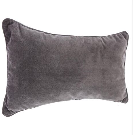Coussin Déhoussable "Lilou" 50x30cm Gris Foncé (1/4)