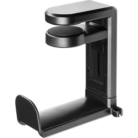 Support Pour Casque - Fixation Par Pince - Rotation 360° - Gestion Intégrée Des Câbles - Antidérapant - ABS Et Caoutchouc - 1 Pièce