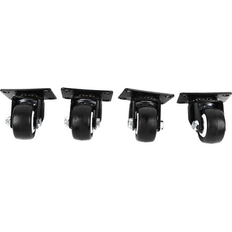 4 roulettes pivotantes de 6,35 cm (2,5 pouces) à rotation à 360 degrés, silencieuses et faciles à utiliser, pour meubles et réfrigérateurs. (1/5)