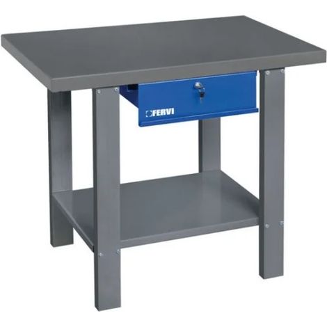 Banco da lavoro FERVI B015/10 - piano in acciaio - 1000 x 640 x 865h mm - 1 cassetto - portata 600 kg
