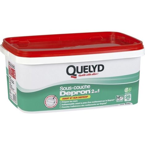 Sous-couche 2en1 pour isolants thermiques Depron 2,5L – Optimise l'adhérence sur murs – Seau pratique sans solvant – COV A+ – Quelyd