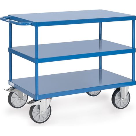 Fetra Tischwagen mit Stahlblech Plattformen, bündig mit Rahmen Ladefläche 1.000 x 600 mm (1/2)