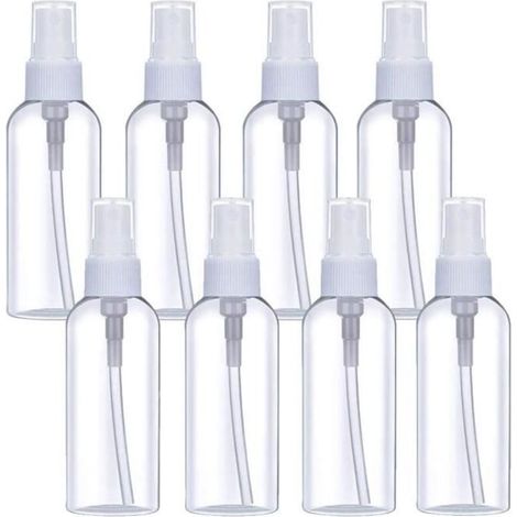 Flacon spray vide - 8 flacons pulvérisateurs transparents en plastique - Portable - Rechargeable - Brume fine (10 ml) (1/4)
