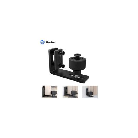 Bluedeer – Guía de suelo ajustable para puertas correderas de madera – Acero aleado y POM – Funcionamiento silencioso – Instalación sin taladros – Crezuo