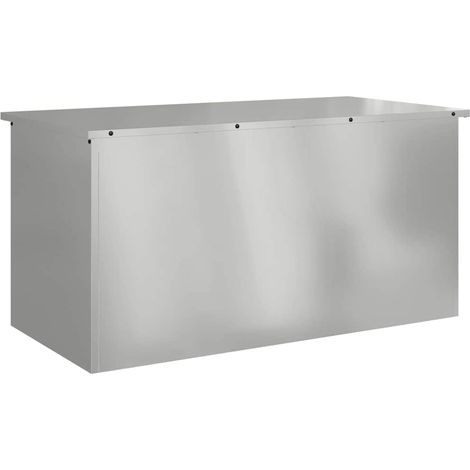 Boîte de Rangement Extérieure Argent 100 x 50,5 x 50 cm Acier