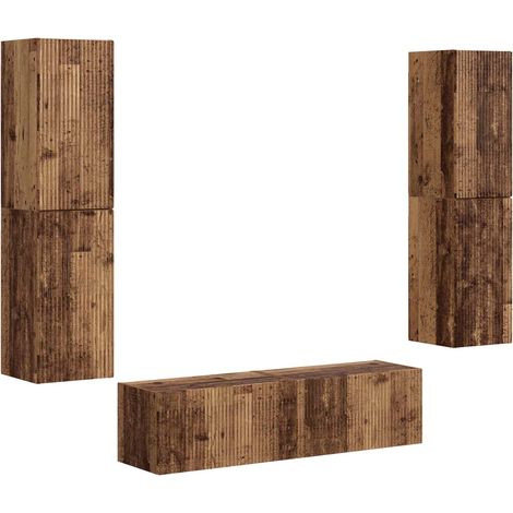 Maison Exclusive - Conjunto de mueble de TV 6 pcs Madera envejeci