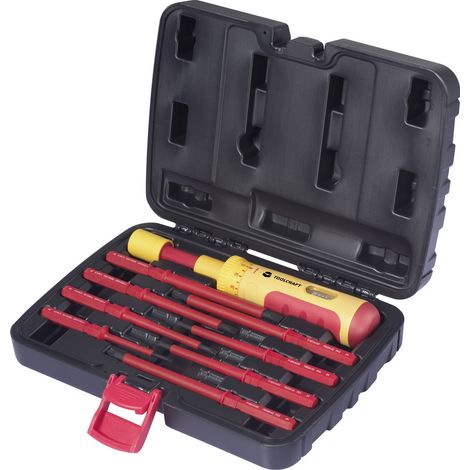 TOOLCRAFT 16 Nm VDE, Elektriker Umsteck-Schraubendreher-Set 9teilig 1 - 6 Nm DIN 6789