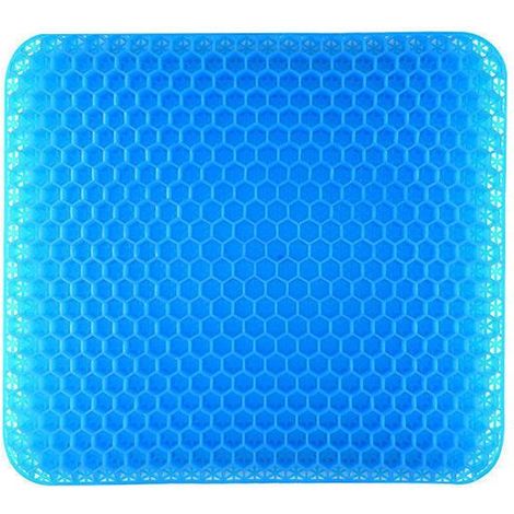 Coussin en gel à mémoire de forme, coussin orthopédique ergonomique en gel pour chaise de bureau, coussin anti-escarres pour voiture (bleu) (1/5)