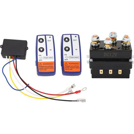 Relais de treuil 12 V 250 A avec kit de télécommande sans fil (2 pièces) pour VTT, UTV et camions