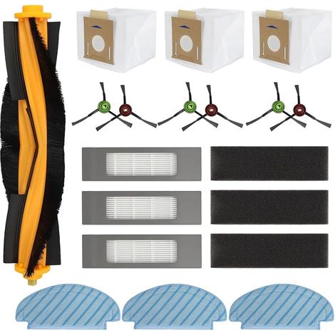Kit accessoires pour aspirateur robot ECOVACS DEEBOT N10 PLUS/ T9+/ N8 PRO+/ N8+/ T8+/ T8 +, pices de rechange, brosse principale, brosse latrale, filtre, serpillre, sac poussire (19 pices) (1/5)
