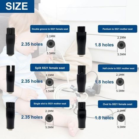 Kompatibles 5V-USB-Netzkabel, 5V-Rasiererladegerät, 6 multifunktionale USB-Anschlüsse für alle Arten von elektrischen Trimmern, Rasierern, Pflegegeräten, Luftreinigern und mehr (1/4)