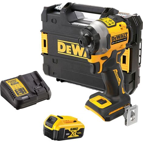 Dewalt – Visseuse à chocs ultra compacte 18V DCF850P1TQW – Moteur Brushless – Couple 205Nm – 1 batterie 5Ah Li-Ion – Accès zones confinées
