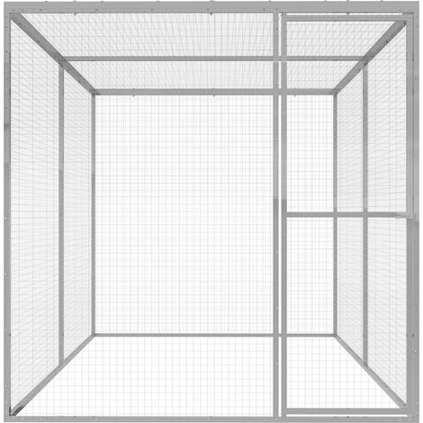 Maison Exclusive - Gabbia per Gatti 3x1,5x1,5 m in Acciaio Zincato (1/5)