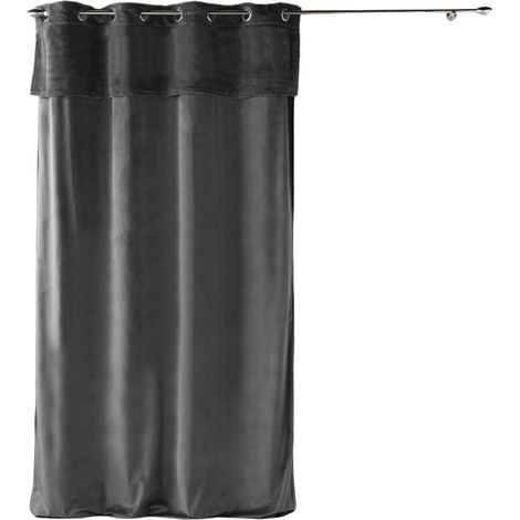 Rideau a poils doux 140 x 240 cm Caresses anthracite (1/4)
