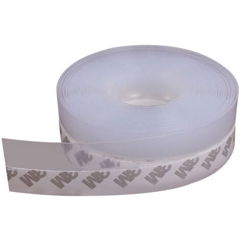 1 Stück (transparente) selbstklebende Türdichtung, 5 m x 3,5 cm, Silikon-Dichtungsstreifen für Türen und Fenster. Wasserschutz, Insektenschutz, Geräuschdämmung