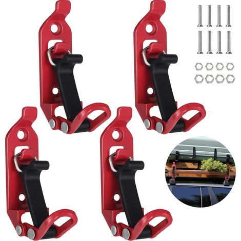 Set applicabile di 4 staffe per pala per portapacchi, accessori per tetti in metallo, morsetto in gomma, kit di montaggio a parete per portapacchi fuoristrada, barche, ascia