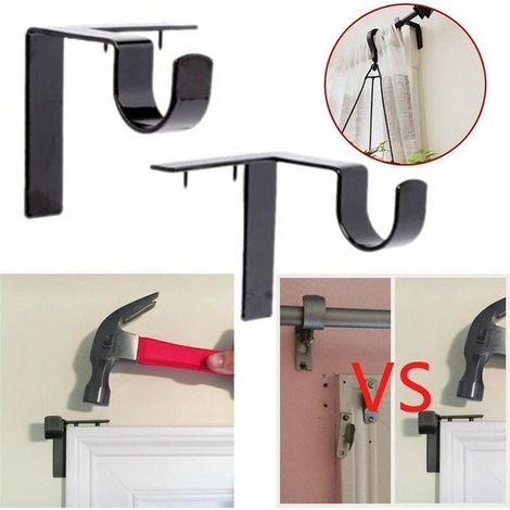 Support de tringle à rideau à suspension simple – Plaque de fer A3 – Capacité de charge 20 lb – Installation rapide sans endommager les murs (1/4)