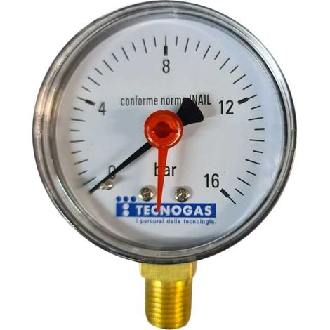 Manometro per acqua - 0 ÷ 16 bar - ø 63 - 1/4" - attacco radiale 0000R01583A (1/2)