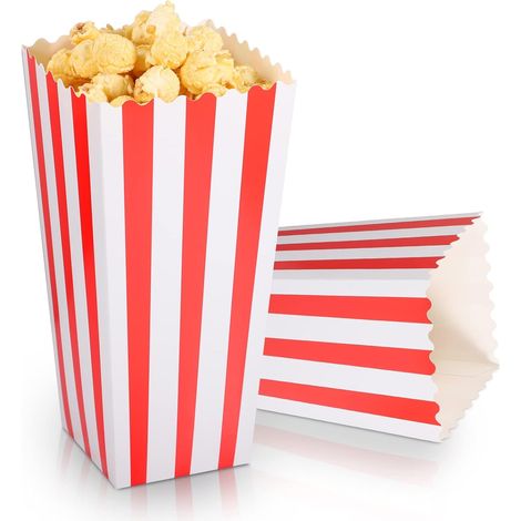 Boîtes à pop corn, 19,8 x 9,6 x 7 cm Boite pop corn Sac pop corn grande taille en carton pour Soirée Cinéma Fête d'anniversaire Candy Bar Mariage (1/5)
