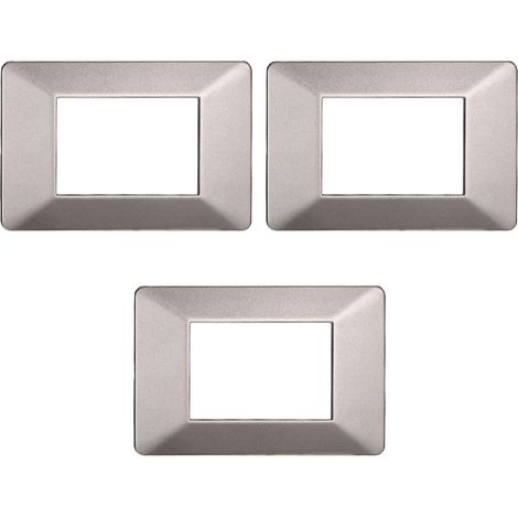gloca Placche Plastica Compatibili Plana (3 Pezzi Titanio, 3 Posti) (1/4)