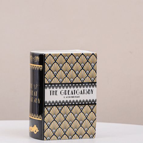 Dekorative Vase in Form von Büchern aus Keramik für Innendekoration, Jolie-Bibliothek, Vase Unique für Les Amateurs de Livres (1/5)