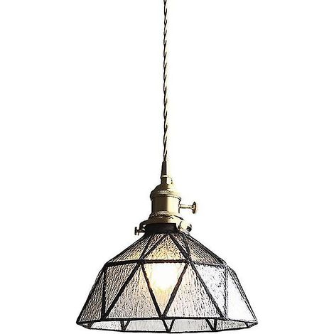 Lampe en laiton et verre pour allée, porche, comptoir de bar, restaurant, chambre, hébergement chez l'habitant, hôtel, balcon, chevet (1/4)
