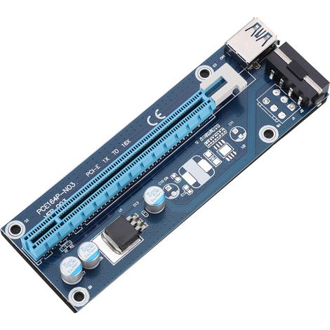 Scheda adattatore specifica per piattaforma di mining, interfaccia USB 3.0 ad alta velocità, condensatori solidi per un'alimentazione stabile, slot PCI-E bloccabile per un'installazione sicura (60)
