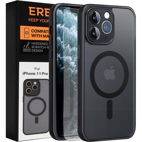 iPhone 11 Pro Hülle, MagSafe, matt schwarz + Displayschutzfolie (1/5)
