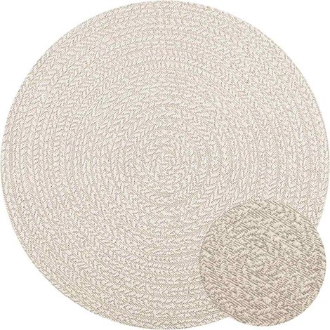 Alfombra ZIZUR aspecto yute interior/exterior crema Ø 120 cm