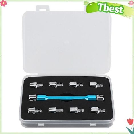 Tbest clé à rayons à poignée CNC Clé à rayons de moto, jeu de clés CNC 5.0 à 6.8, longueur 93mm/3,7 pouces moto coffret Un (bleu) (1/5)