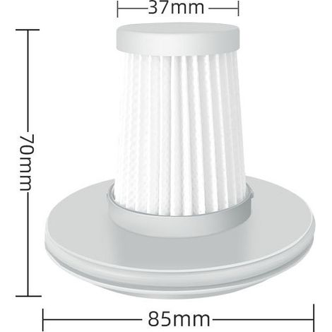 Filtre anti-acariens pour aspirateur à lit Xiaomi Mijia MJCMY01DY, classe de filtration H13, installation facile, rinçable à l'eau, 70 x 85 x 37 mm, ABS et papier filtre, 100 g