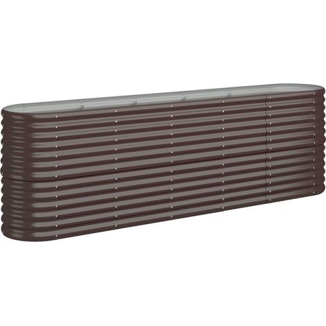 Jardinière, Pot de Fleurs d'extérieur, Acier enduit de poudre 224x40x68 cm Marron OIB6306E (1/5)
