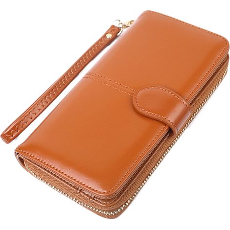 Étui long multifonctionnel en PU pour femme, pochette pour cartes et téléphone portable (1/5)
