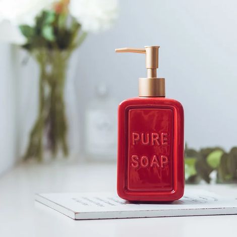 (Style 3-475ml) Distributeur de savon moussant en céramique pour salle de bain, recharge pour lotion, gel douche, après-shampoing, décoration pour salle de bain et cuisine (1/5)
