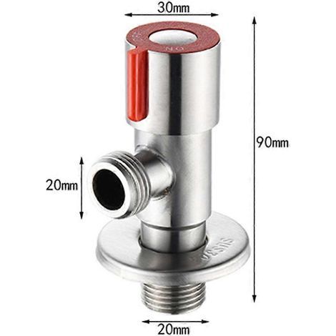 Robinet d'arrêt d'angle de salle de bain en acier inoxydable doublement brossé (1/5)